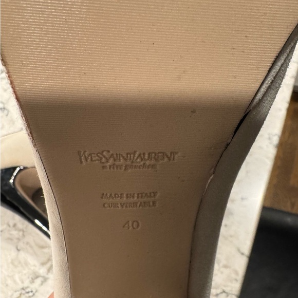 YSL Yves Saint Laurent Open Peep Toe Pumps Size 40 Animal Fur and Suede main image 3